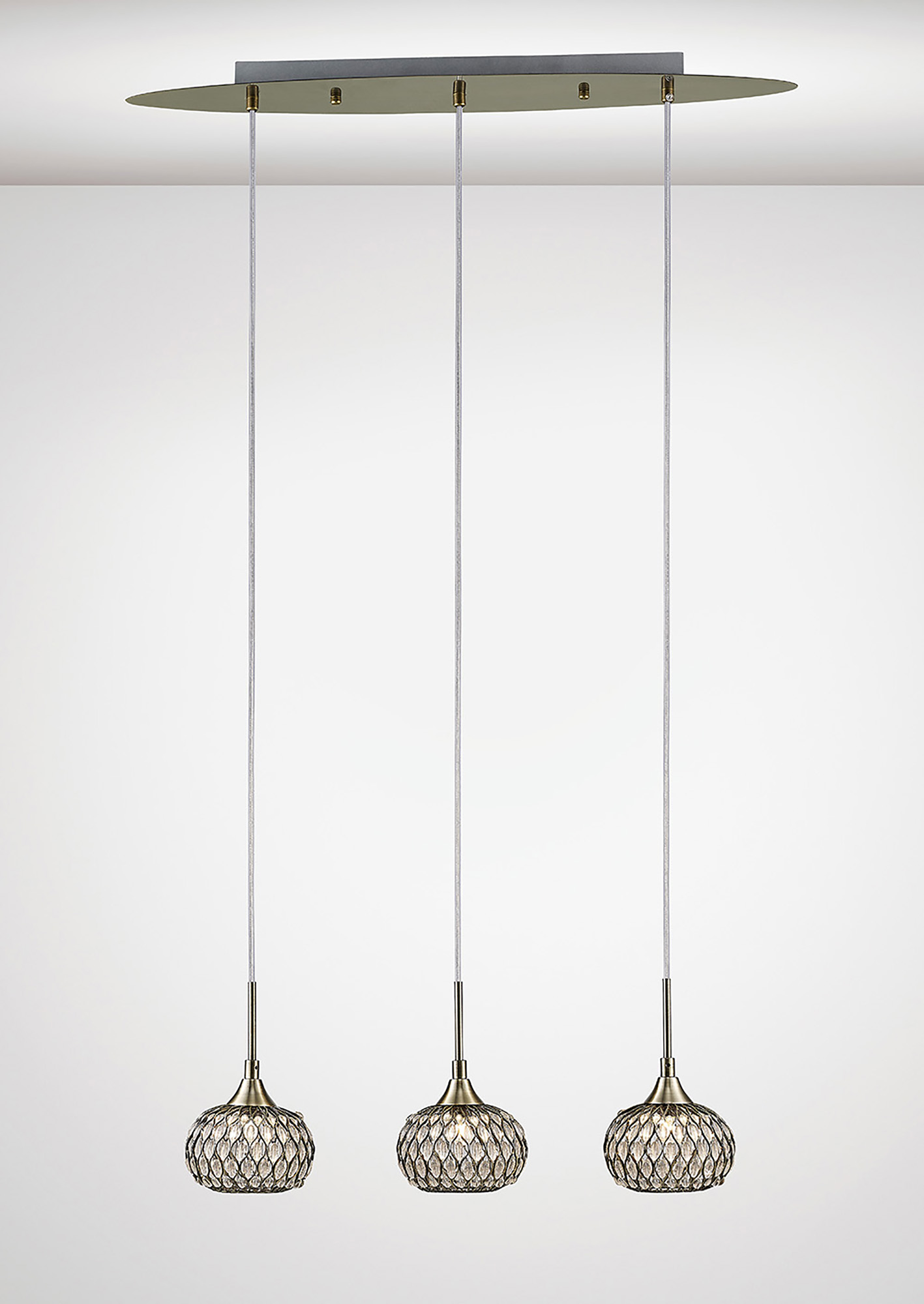 Chelsie Antique Brass Ceiling Lights Diyas Linear Fittings